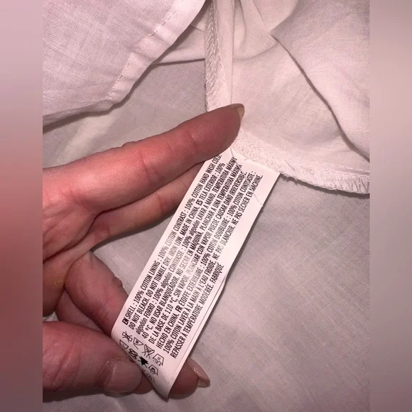 EUC Revolve English Factory Size XS Oversized White Midi Dress w Multicolor Trim - Picture 13 of 13